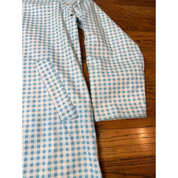 LL Bean Women’s Mackintosh Jacket – Petite SMALL - Marine Aqua/Raincoat Gingham - Picture 7 of 12